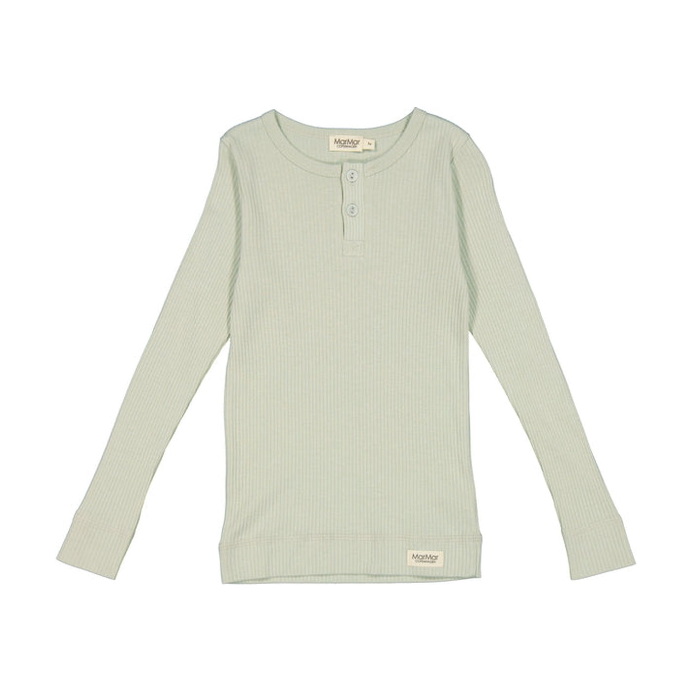 MarMar Copenhagen Modal Rib Tee Long Sleeve, White Sage