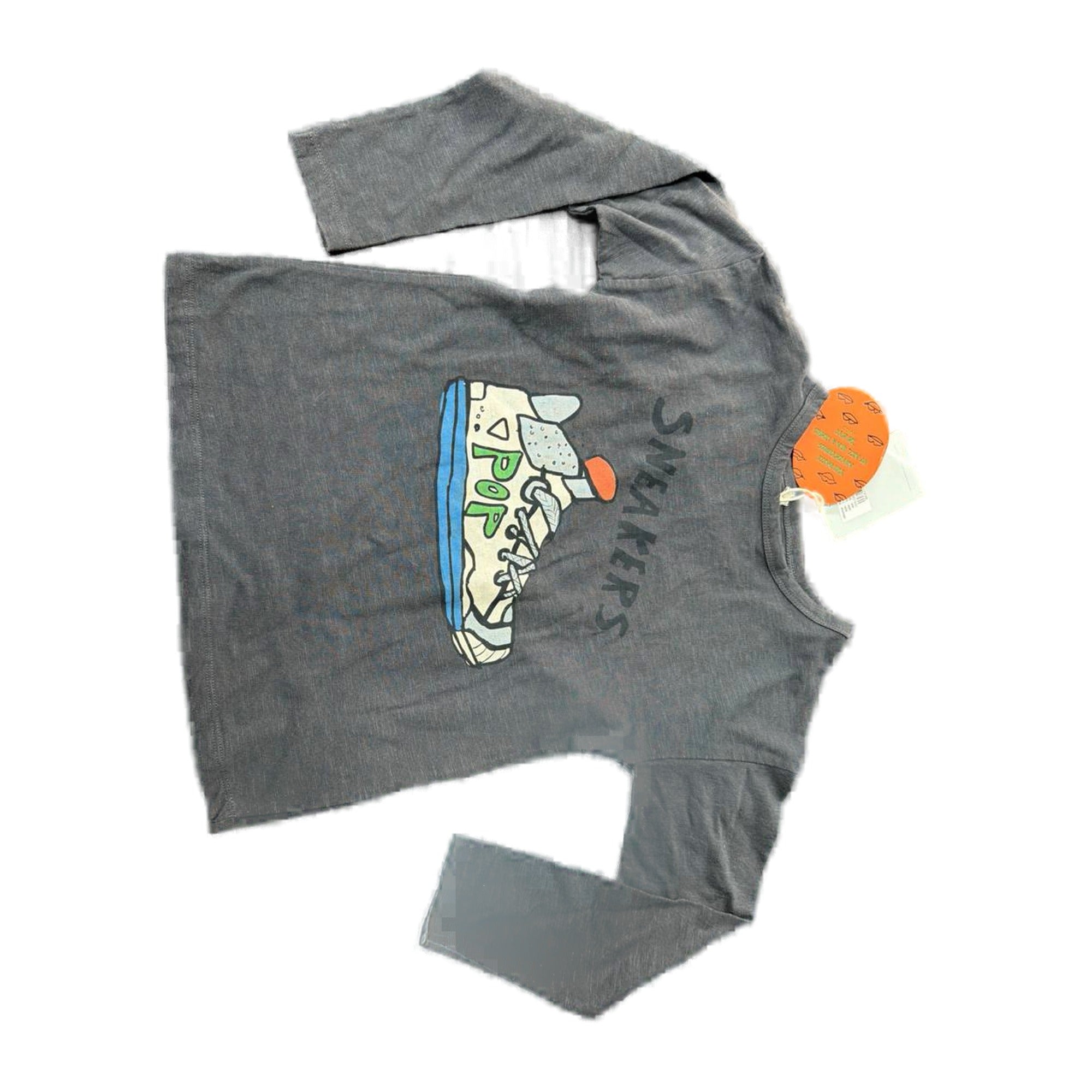 Sneakers Print Tee Washed Grey | NAADA