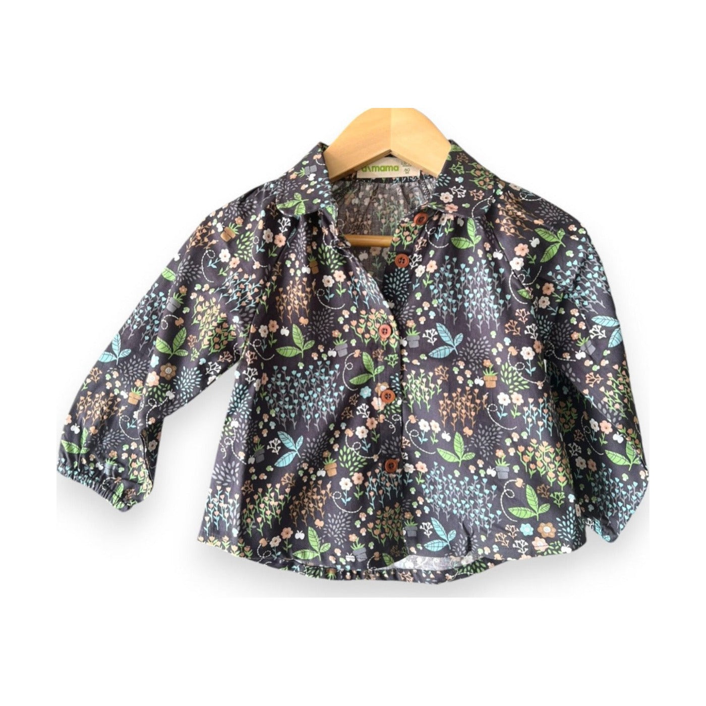 Aimama Brown Floral Print Blouse