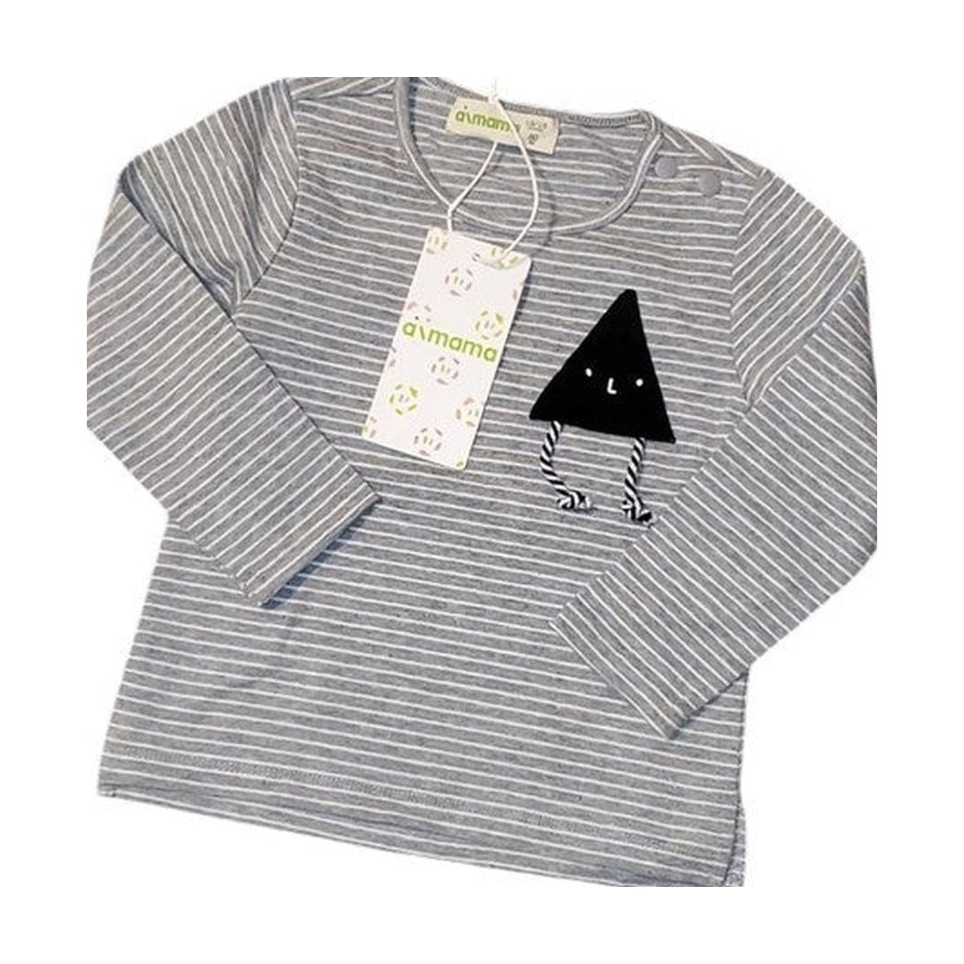 Aimama Grey & White Striped Longsleeve