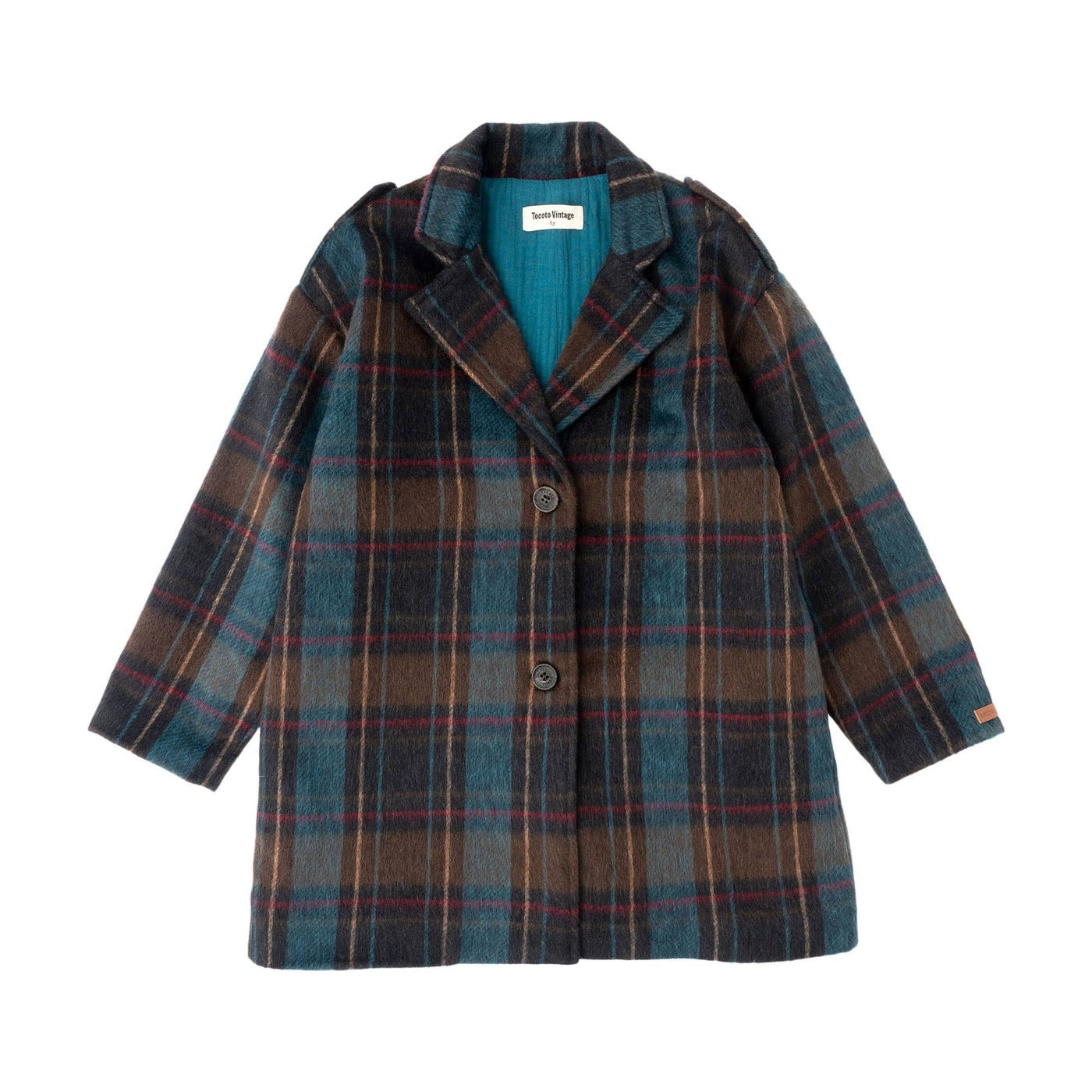 Tocoto Vintage Oversize Checked Trench Coat
