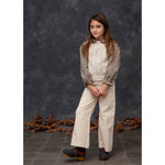Tocoto Vintage Palazzo Corduroy Trousers, Off White, 4Y