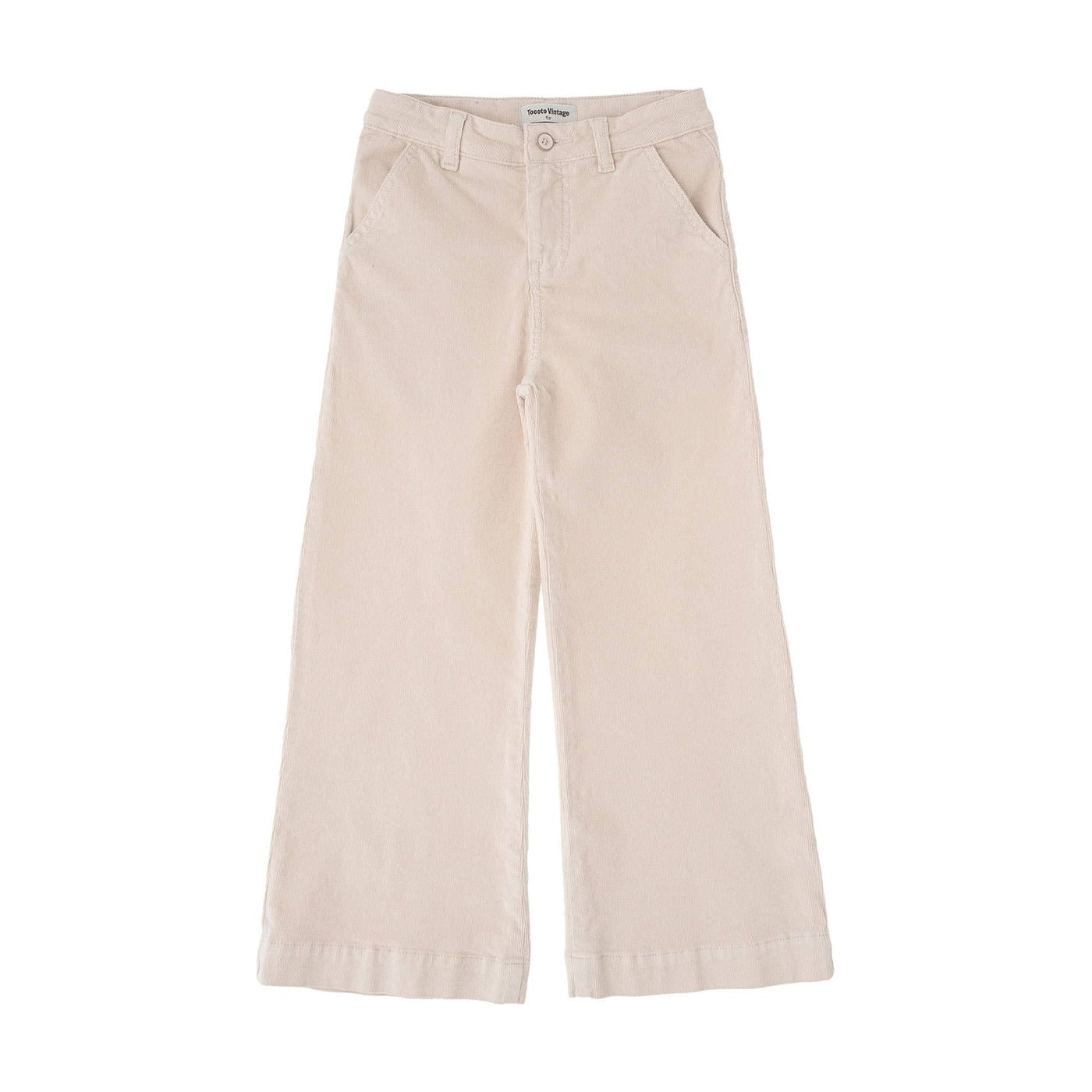 Tocoto Vintage Palazzo Corduroy Trousers W11322: Off White / 4Y