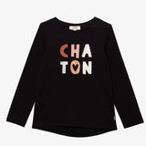 Chaton Black Long Sleeve | CATIMINI