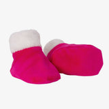 Newborn girls' hot pink booties