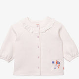 Newborn girl's ecru embroidered cardigan