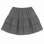 Repose AMS Poet Long Ruffle Skirt, Washed Grey, back view