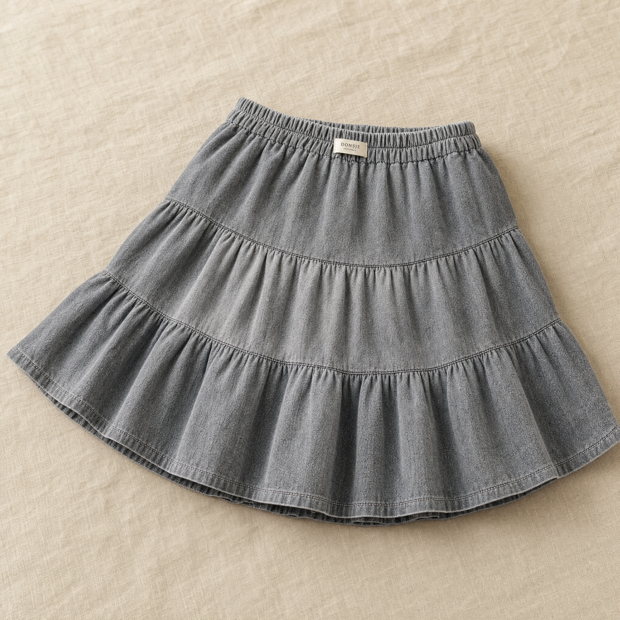 Poet Ruffle Skirt, Long Version, Washed Grey | REPOSE AMS (studio render 0)