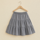 Poet Ruffle Skirt, Long Version, Washed Grey | REPOSE AMS (studio render 1)