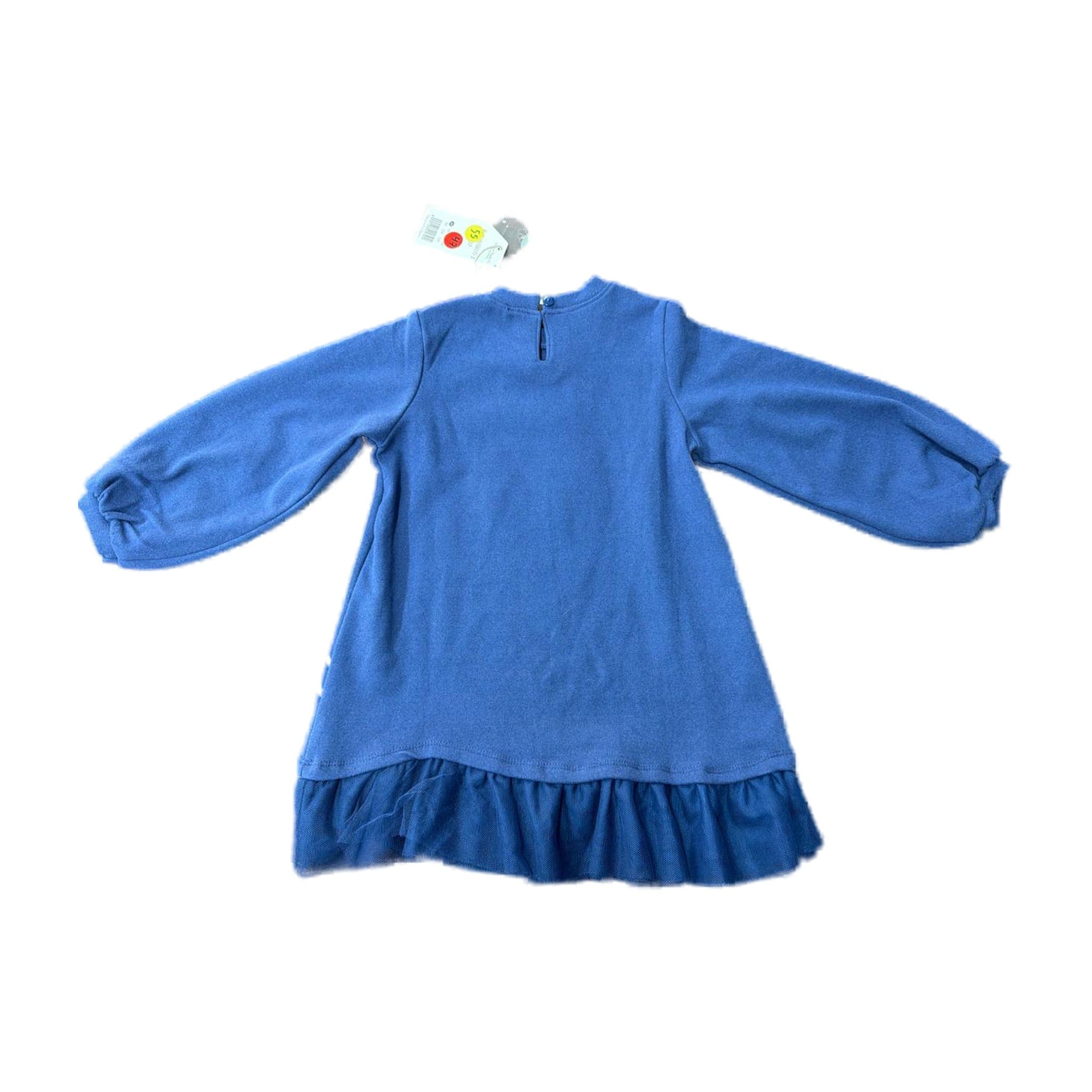 Dadati Fleece Dress Tulle Hem Navy