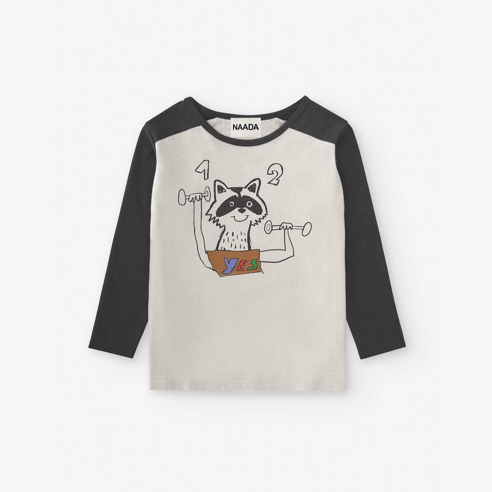 NAADA Raccoon Print Long-Sleeve T-Shirt