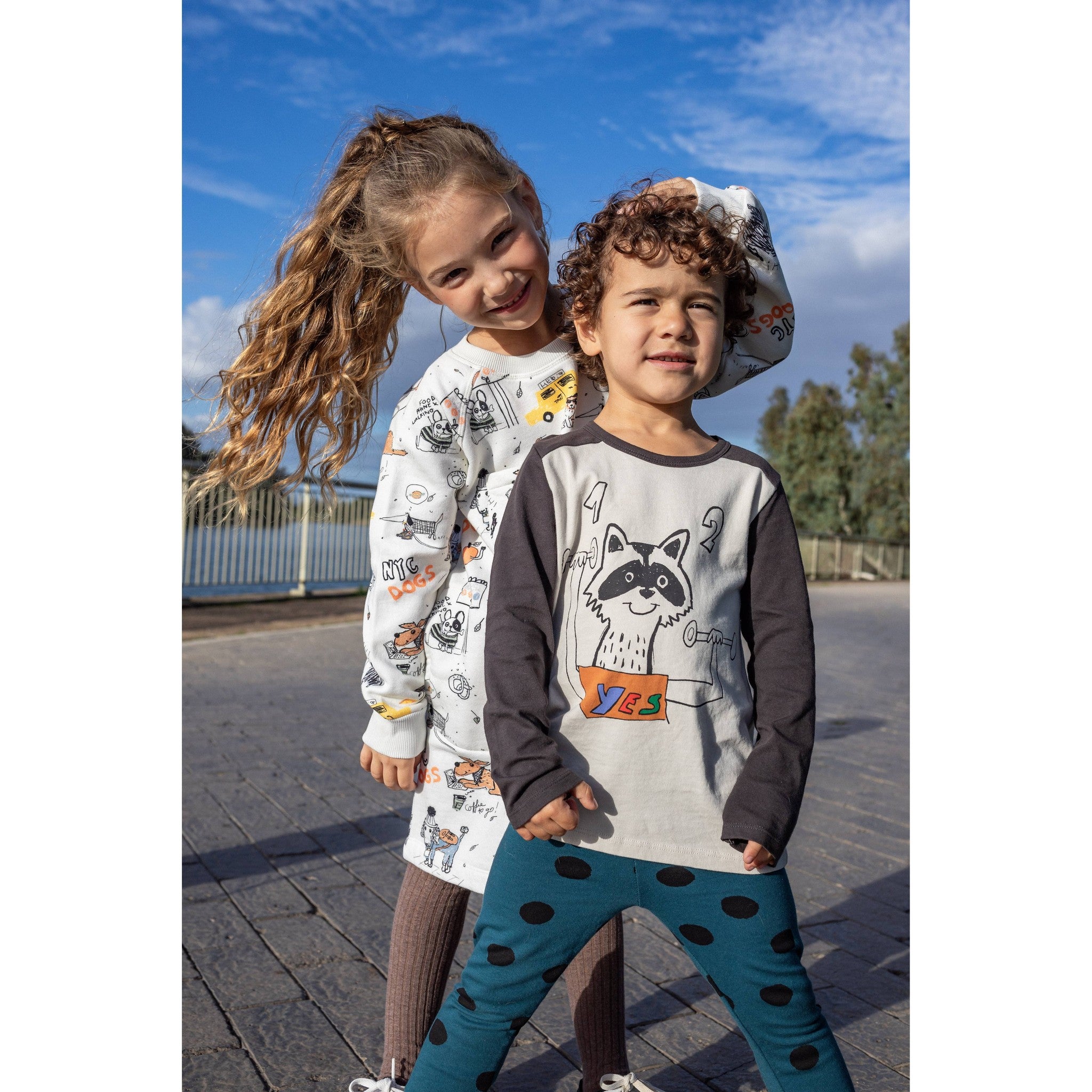 NAADA Raccoon Print Long-Sleeve T-Shirt
