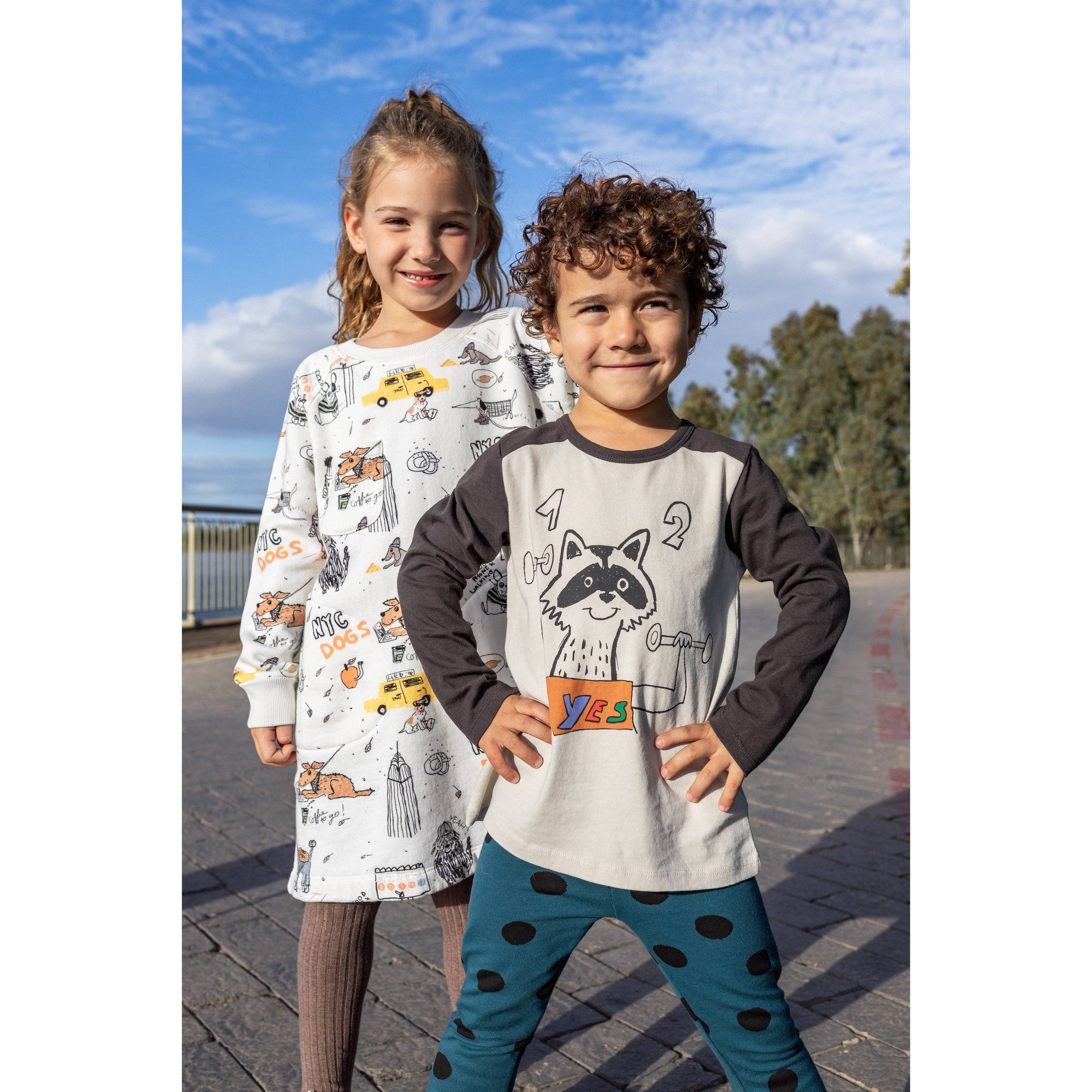 NAADA Raccoon Print Long-Sleeve T-Shirt