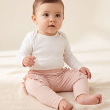 Yell-oh Ribbed Frilled Leggings Pink