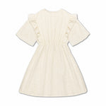 Repose AMS Ruffle Dress - Graphic Lace Summer Nude, back view