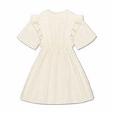 Repose AMS Ruffle Dress - Graphic Lace Summer Nude, back view