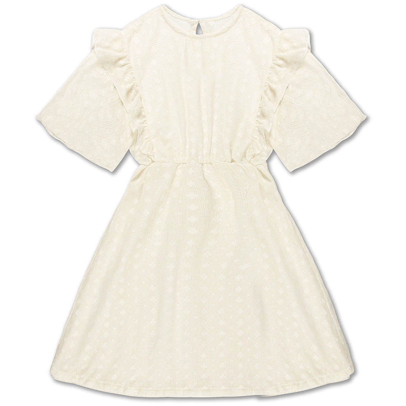 Ruffle Dress - Graphic Lace Summer Nude