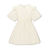 Repose AMS Ruffle Dress - Graphic Lace Summer Nude