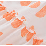 Aimama Ruffle Orange Circle Print Dress
