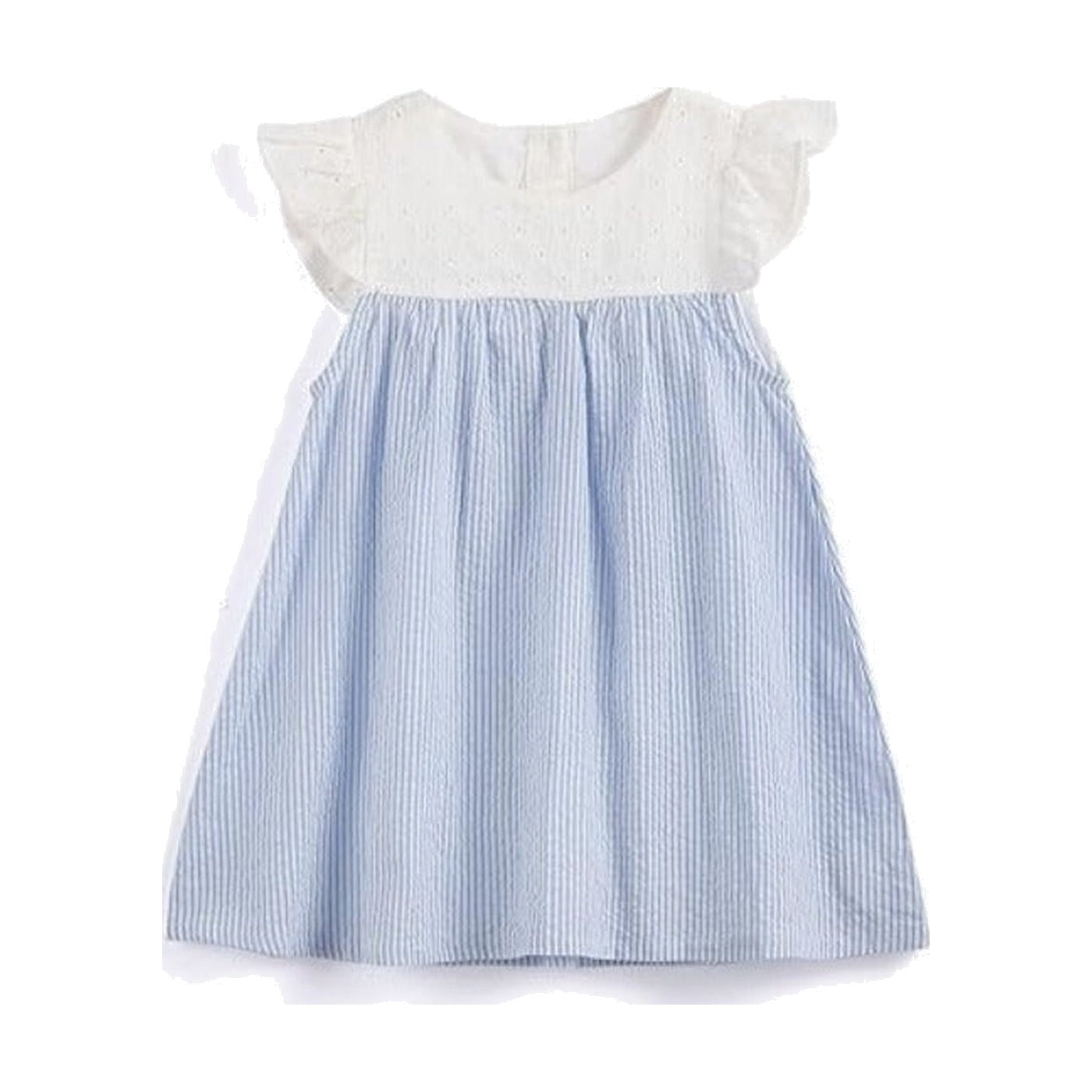 Aimama Ruffle Sleeve Striped Dress