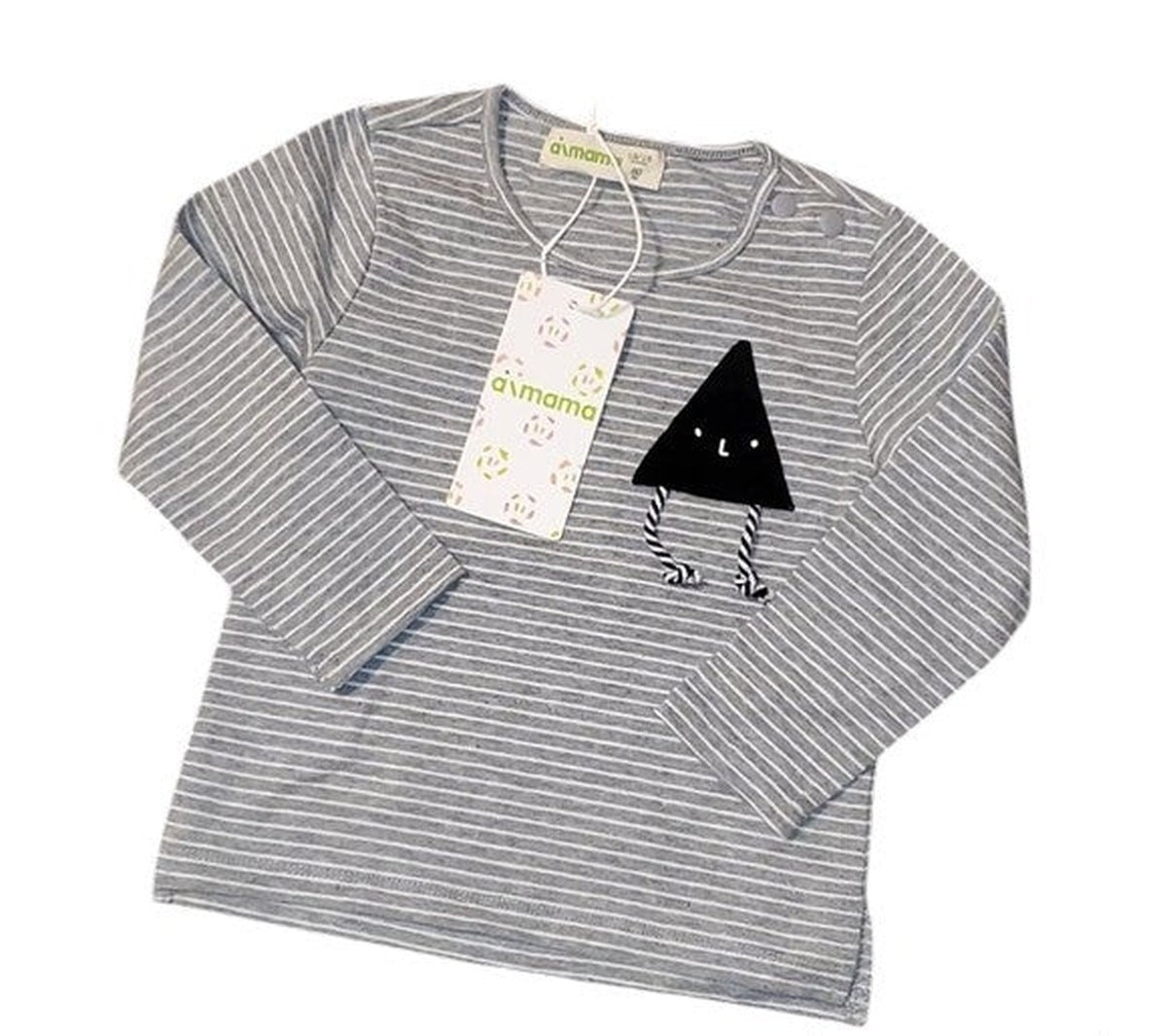 Grey & White Striped Longsleeve | AIMAMA - CapuletKids