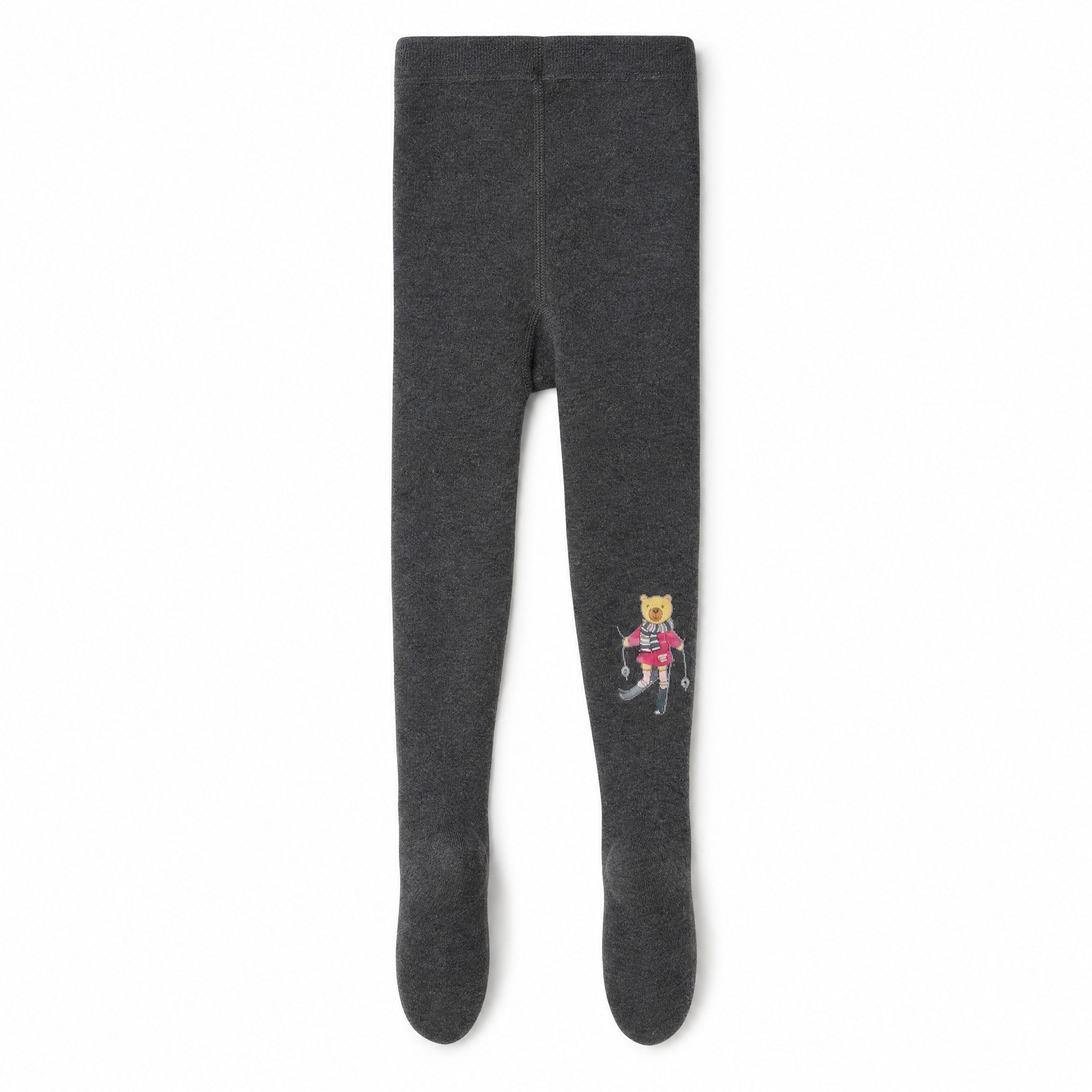 Zubii Footed Tights “Ski Bear”, back view