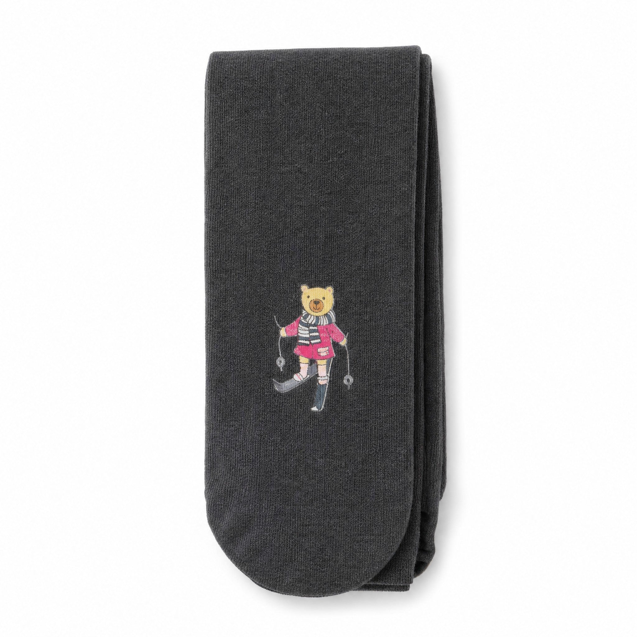 Zubii Footed Tights “Ski Bear”, three quarter view