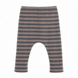 Tocoto Vintage Striped Cotton Baby Leggings, Beige, 6M, back view