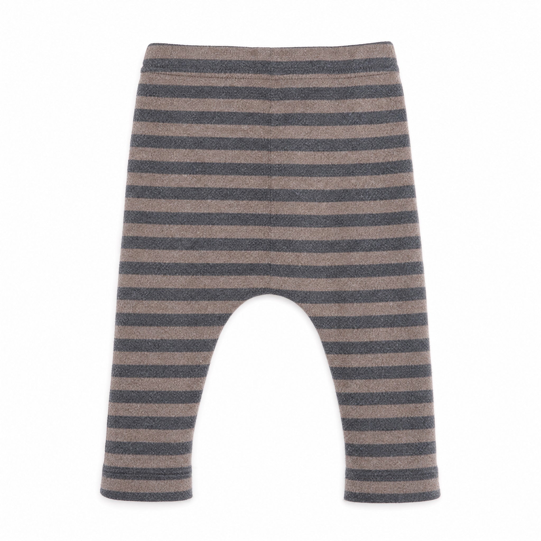 Tocoto Vintage Striped Cotton Baby Leggings, Beige, 6M, back view