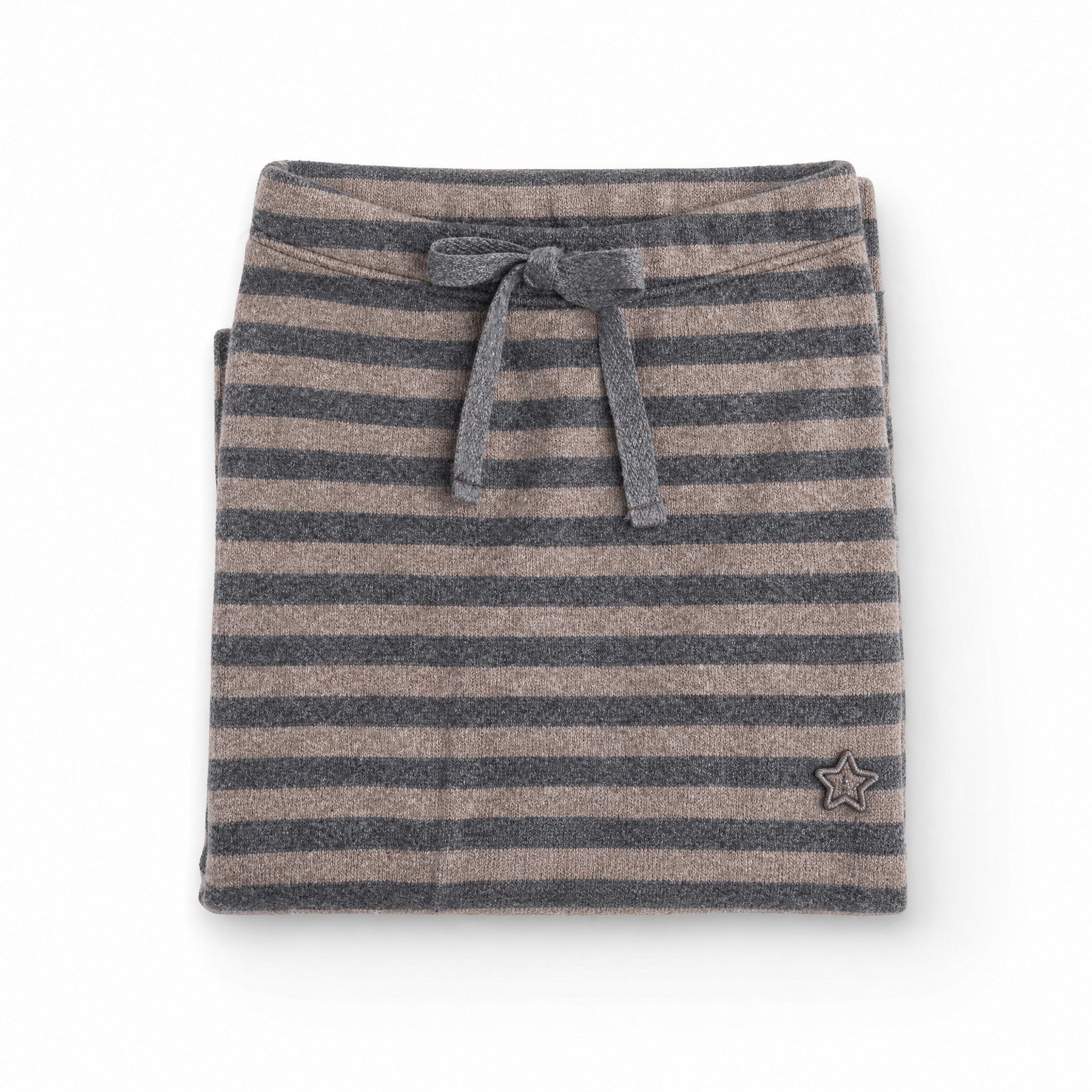 Tocoto Vintage Striped Cotton Baby Leggings, Beige, 6M, three quarter view