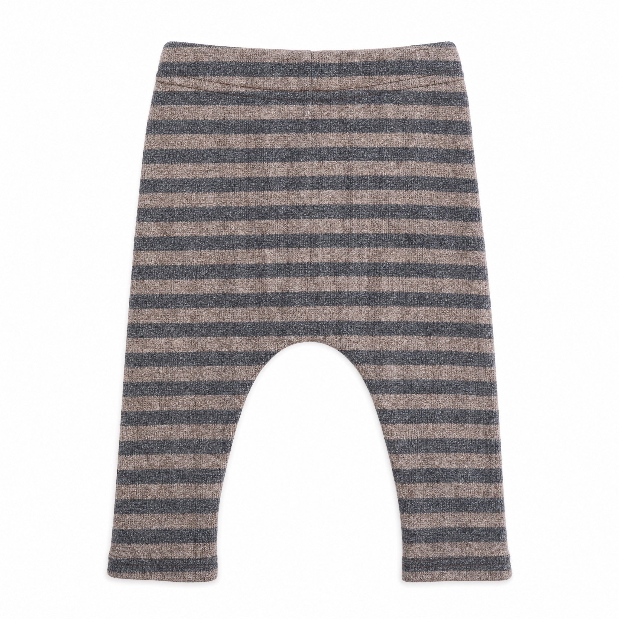 Tocoto Vintage Striped Cotton Baby Leggings, Beige, 9M, back view