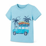 ANDY & EVAN Surf Wagon Graphic Tee - Aqua Mint, three quarter view