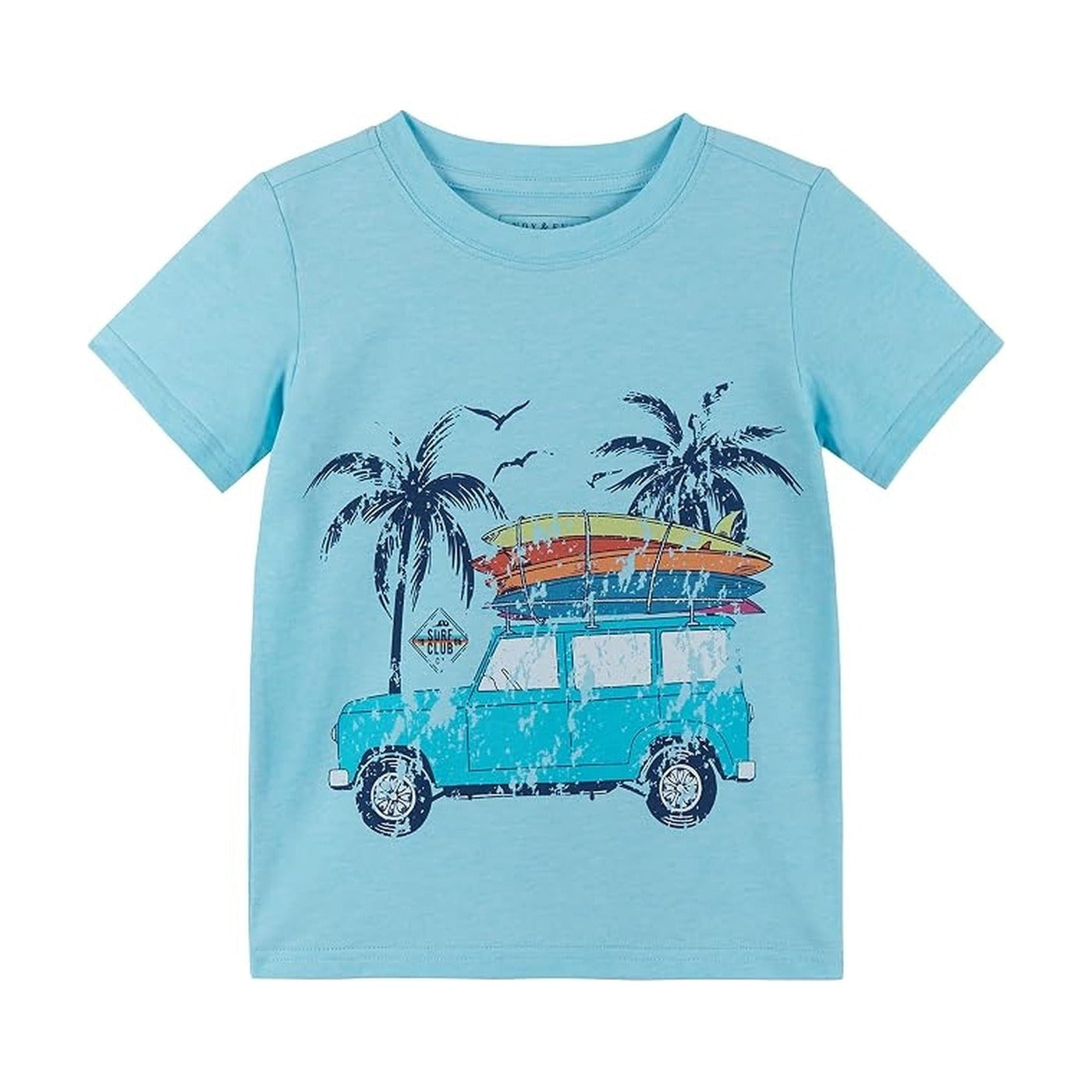 ANDY & EVAN Surf Wagon Graphic Tee - Aqua Mint