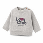 Tocoto Vintage Grey "Love Club" Sweatshirt, three quarter view