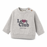 Tocoto Vintage Grey "Love Club" Sweatshirt, three quarter view