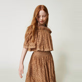 Twinset Tobacco Lace Blouse