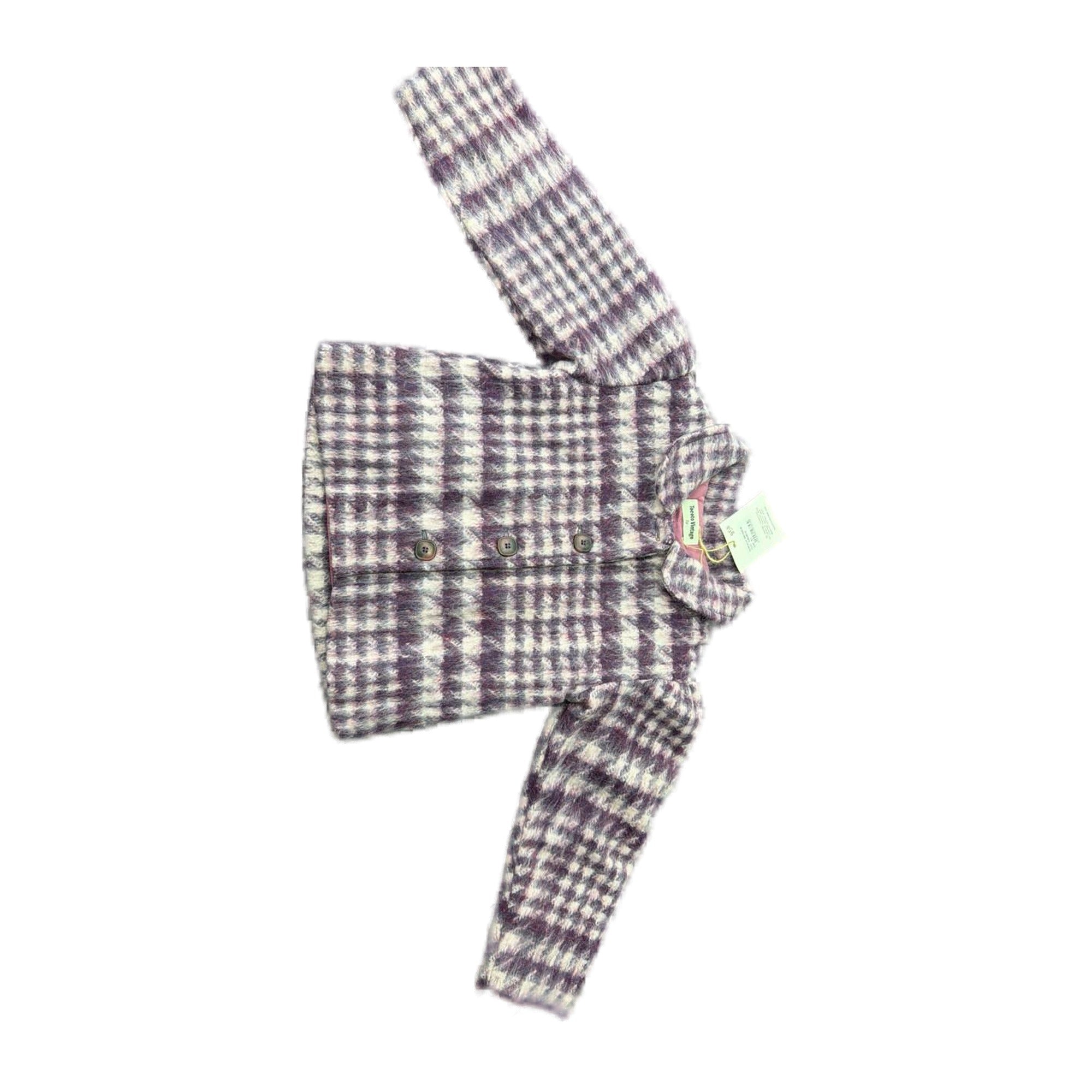 Check Mohair Jacket Ciruela | TOCOTO VINTAGE