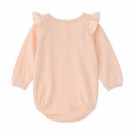 Tocoto Vintage Ruffled Yoke Bodysuit Pink, back view