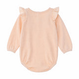 Tocoto Vintage Ruffled Yoke Bodysuit Pink, back view