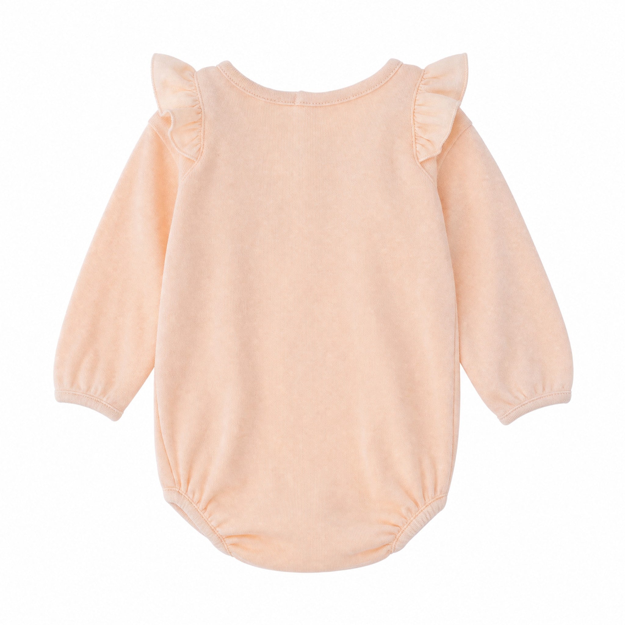 Tocoto Vintage Ruffled Yoke Bodysuit Pink, back view