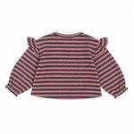 Tocoto Vintage Striped Baby Tee Salmon, back view
