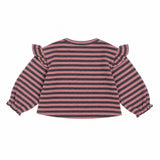 Tocoto Vintage Striped Baby Tee Salmon, back view