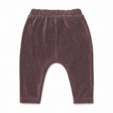 Tocoto Vintage Velvet Relaxed Trousers, Plum, back view