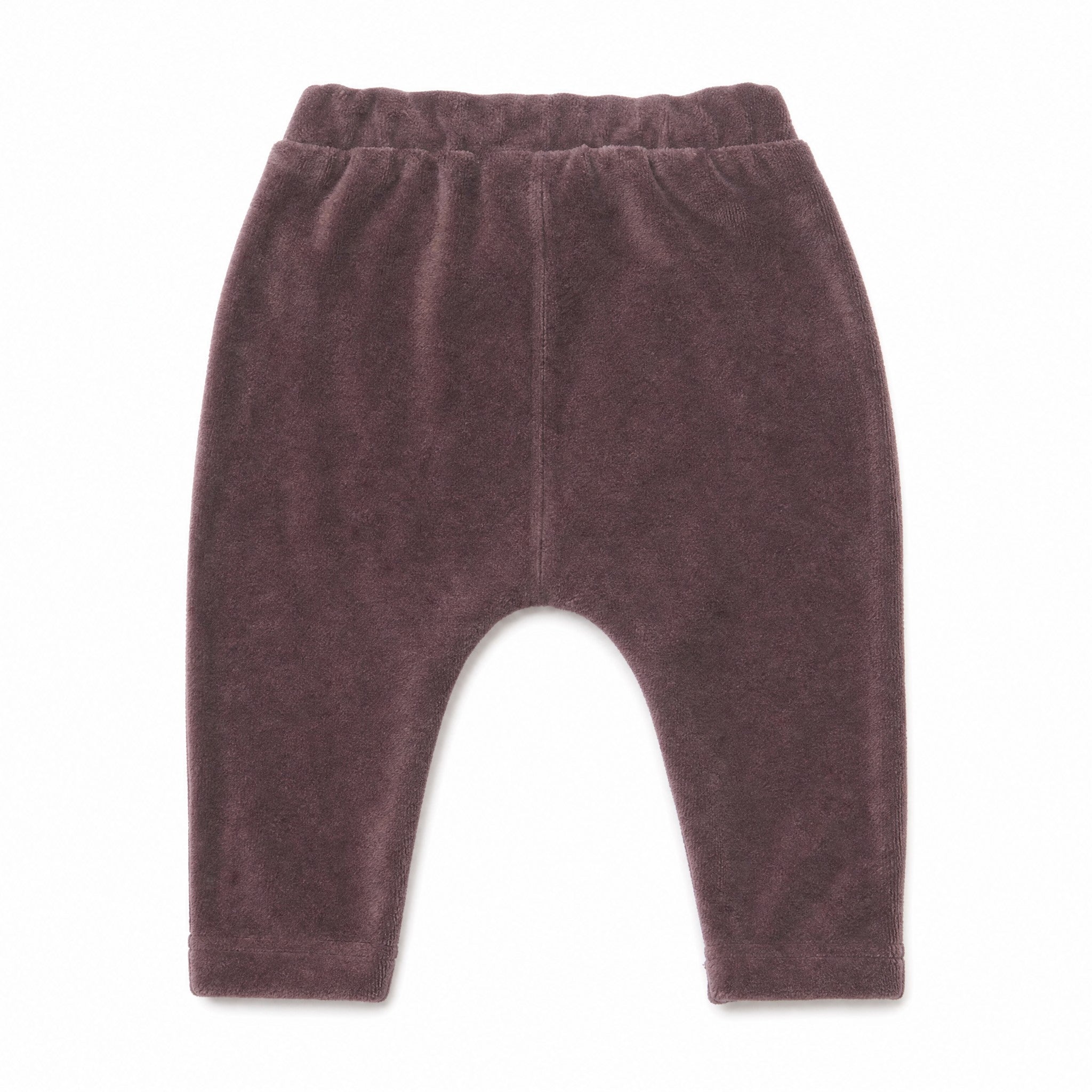 Tocoto Vintage Velvet Relaxed Trousers, Plum, back view