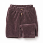 Tocoto Vintage Velvet Relaxed Trousers, Plum, three quarter view