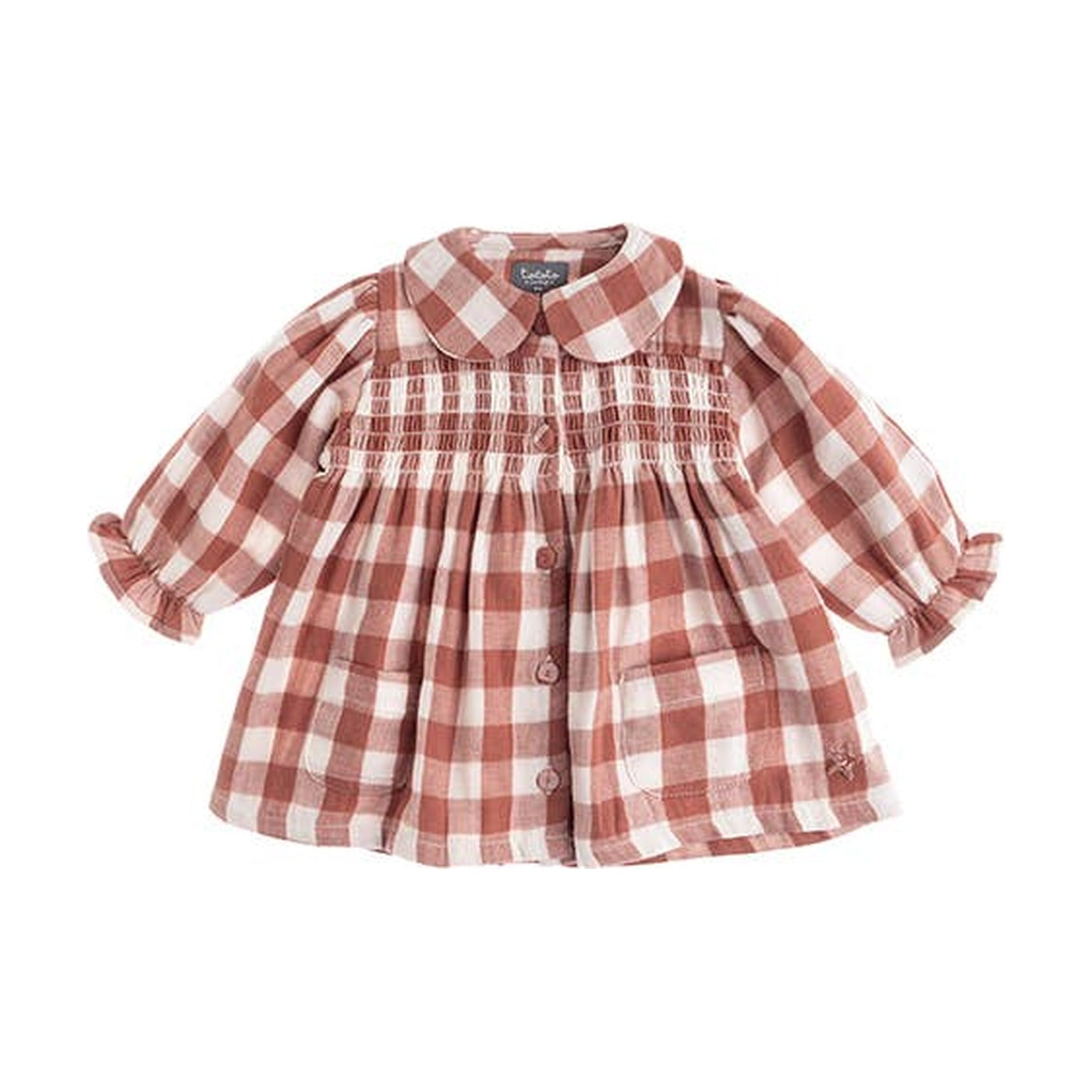 Tocoto Vintage Vichy Check Smocked Dress