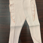 Pink ribbed leggings with frilled cuffs by Yell-oh, kids