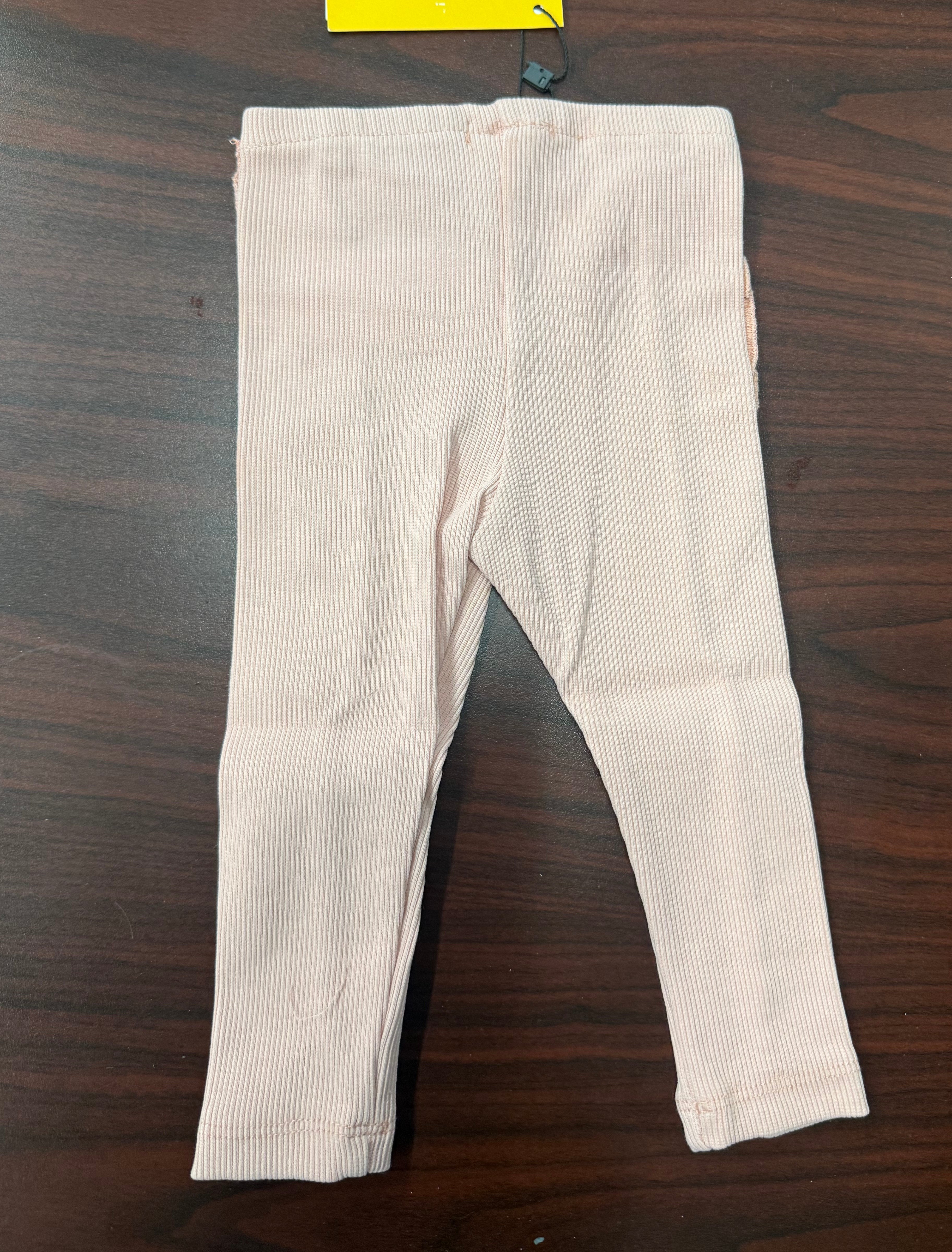 Pink ribbed leggings with frilled cuffs by Yell-oh, kids