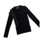 Loredana Black Ruffle Knit Sweater