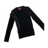 Loredana Black Ruffle Knit Sweater